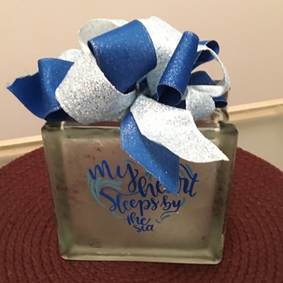 Small Lighted Block - My Heart Sleeps by the Sea - Picture 2 of 3